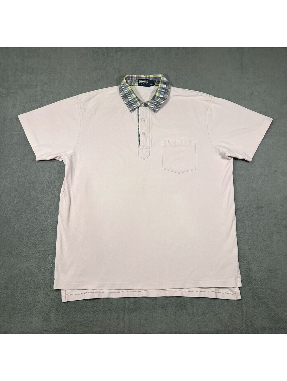Vintage Polo Ralph Lauren Shirt Light Pink Mens Large Polo Short Sleeve Preppy